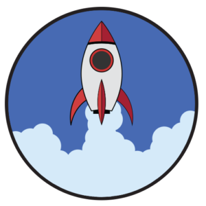 Icon Of Rocket Blasting Off On A Website