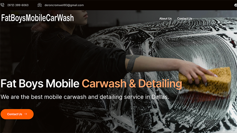 Fat Boys Mobile Car Wash Website Template Preview