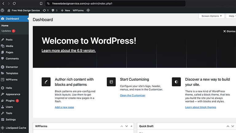 Wordpress Admin Panel