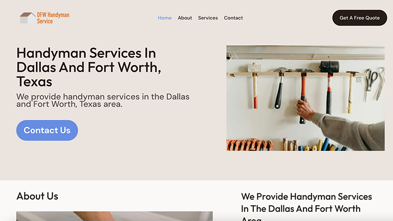 DFW Handyman Service - Website Template Preview