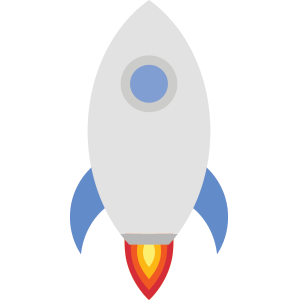 Free Vector Rocket Icon In Blue And White Colors With Yellow And Red Flames