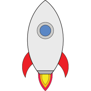 Free Vector Rocket Icon In Red, Orange, Blue And Gray Colors