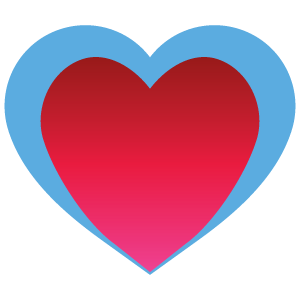 Free Vector Heart Icon With A Red Inner Gradient With A Light Blue Outline With No Attribution Required