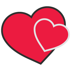 Free Vector Icon Of A Smaller Red Heart Inside Of A Larger Red Heart With No Attribution Required