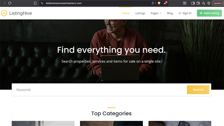 DallasTexasCarpetCleaners.com - Set Up With The HivePress Plugin And The ListingHive Theme